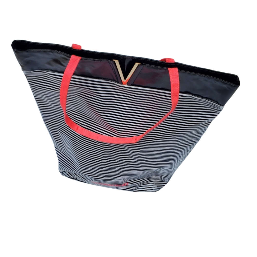 Victoria's Secret Striped Vinyl Tote
